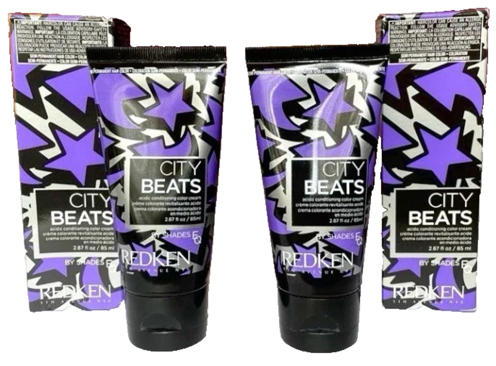 (LOT OF 2) REDKEN City Beats Conditioning Color Cream East Village Violet 2.87oz
